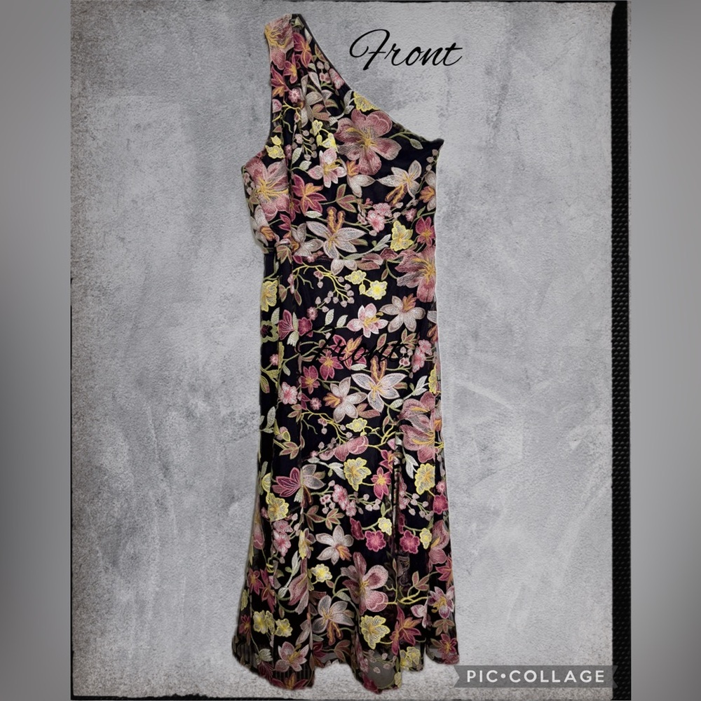 Sephia Floral Embroidered One Shoulder Dress